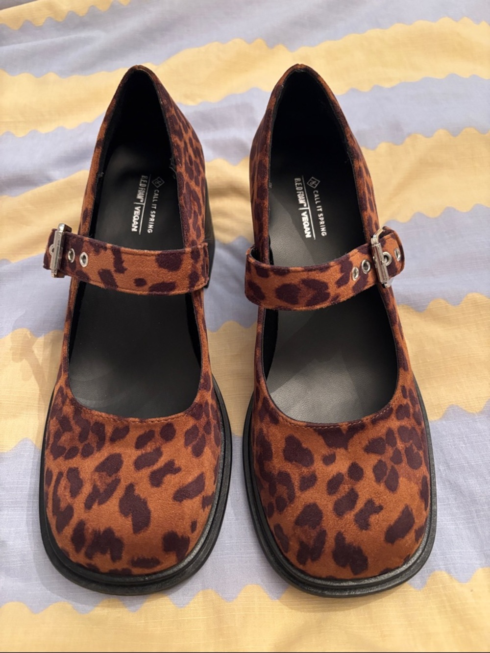 Call It Spring Leopard Print Mary Jane Heels - Brown and Black